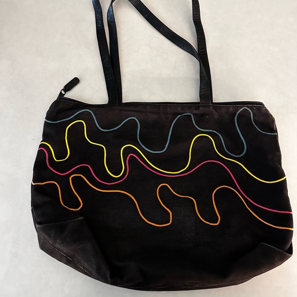 Vintage Carlos Falchi canvas tote bag. - Picture 1 of 7